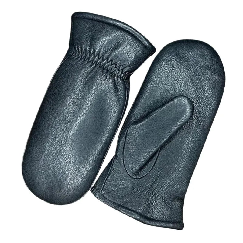 Winter Thickening Warm Men's Sheepskin Mittens Sheepskin-fur