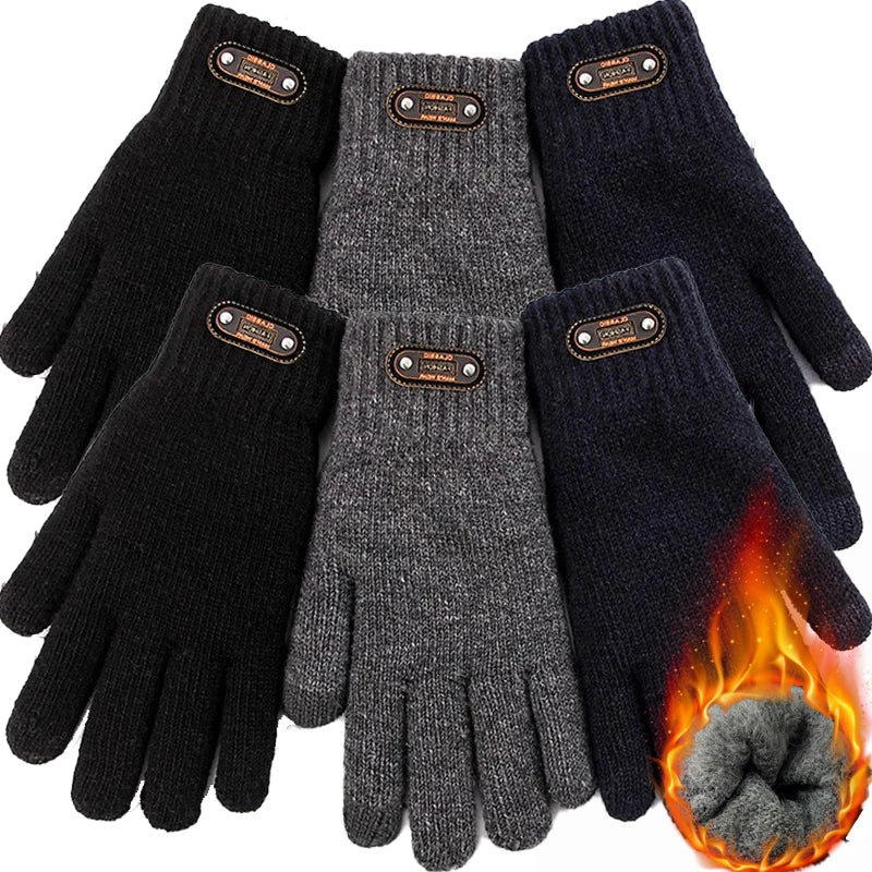 Knitted Touch-screen Gloves Children's Winter Cycling Cold-proof