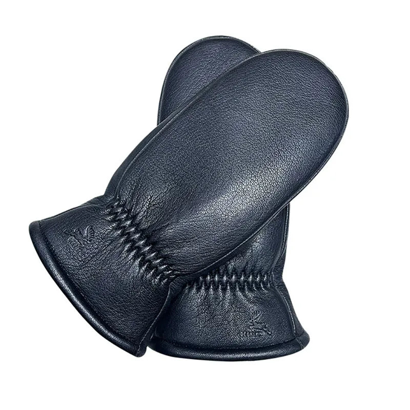 Winter Thickening Warm Men's Sheepskin Mittens Sheepskin-fur